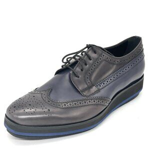 PRADA Wingtip Lace Up Flat Platform Leather Oxfords Loafers Shoes